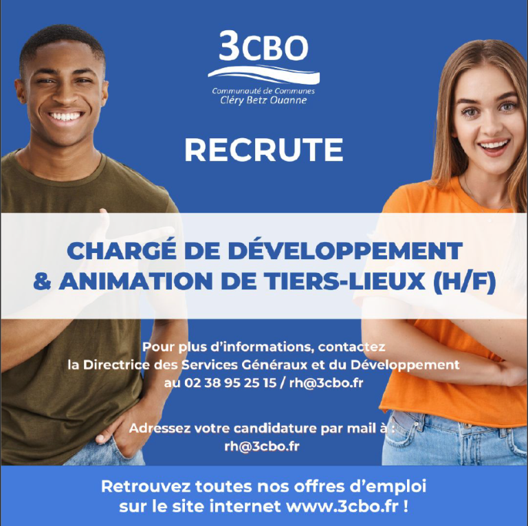 Emploi tiers-lieux Loiret : venez faire vivre nos deux lieux (H/F)