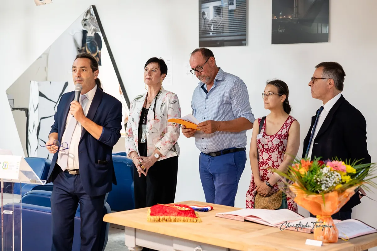 Prise de parole lors de l'inauguration de La Ruche Éco, le 24 juin 2025